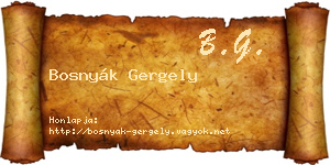 Bosnyák Gergely névjegykártya