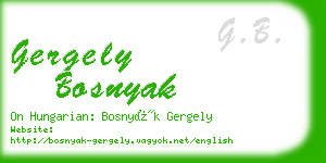 gergely bosnyak business card